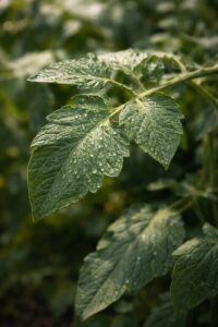 Liście zdrowego pomidora